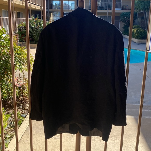 CHARLES JOURDAN PARIS SUIT JACKET BLACK SIZE 44 SHORT 100% WORSTED WOOL🖤🧥 - Picture 2 of 6